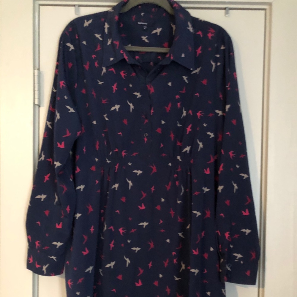 GAP maternity silk shirt dress.